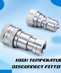 Beefy Quick Disconnect Vacuum Fitting For Composite Bagging High Temperature Up To Five Hundred Degrees Fahrenheit Stainless Steel Coupler One Quarter Inch Quick Connect Industrial Pro Grade For High Heat Vacuum Bagging, stainless steel coupler