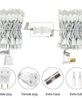 Ultra Bright Clear Mini Christmas Tree Lights 21.45Ft 100 Bulbs On White Cord For Indoor Outdoor Decor Warm White Glow UL Listed