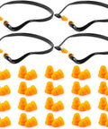 Four sets of 48 Pieces Banded Ear Plugs With Neck Band Silicone Hearing Bands For Shooting, Noise, Sleeping, and replacement buds.