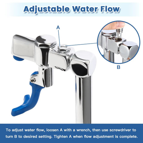 Brass Glass Filler Faucet 9in Deck Mount With 1/2 NPT Male Shank Extra Lever Arm And Filler Tip with adjustable water flow.