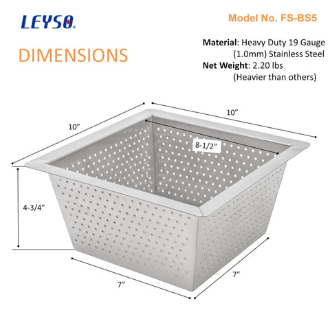 Super Tough Heavy Duty Type 304 Stainless Steel Floor Sink Basket Strainer Drain Cover With Seamless Laser Welded Build