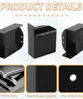 Heavy Duty Pergola Rafter Bracket Set Four Pack 2x4 Post Top Wall Mount Brackets For Wood Beams Deck Railing DIY Connectors Carbon Steel