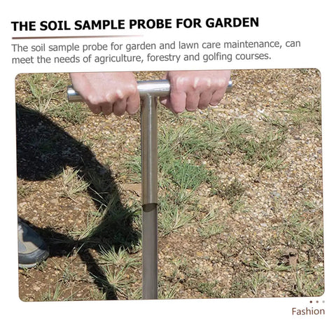 Stainless Steel T Handle Soil Sampler Probe For Lawn And Garden Pro Grade Durable Tool With Ergonomic T-Handle In Use