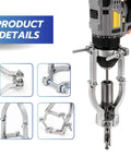 Square Hole Drill Bit Adapter For Drill Press Or Hand Drill, Pro Grade Heavy Duty Dual Use Mortising Attachment, close-up view