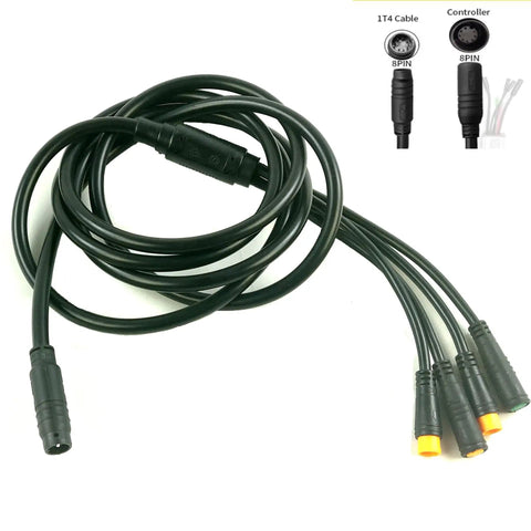 Waterproof E Bike Extension Cable Kit For Throttle Brake Sensor Display And Controller With 1 To 4 Extension Cable