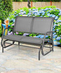 Two Person Swing Glider Chair 48 Inch Spacious Outdoor Lounge Bench For Patio Backyard Poolside Lawn Indoor Use Durable Steel Frame Weatherproof Fabric Cozy And Chill garden setting