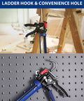 Caulking Gun With Adjustable Flow For 10 Oz Tubes 18 To 1 High Thrust And 9 To 1 Low Flow hanging on a ladder and pegboard.