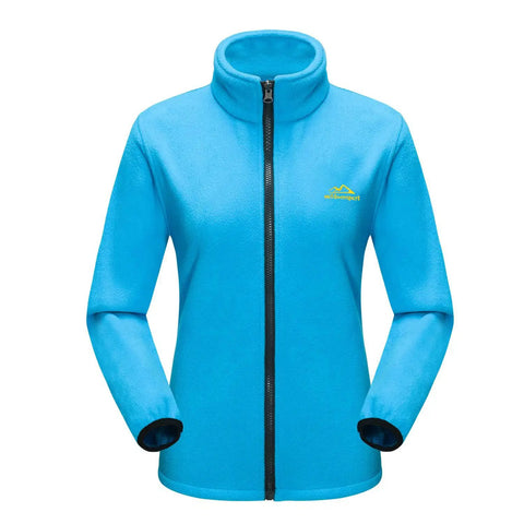 Three In One Snow Jacket For Women With Inner Fleece Layer And Waterproof Windproof Shell Lake Blue Winter Coat For Ski And Snowboard Cozy Warm Breathable Insulated Gear All Weather Size XL featuring lake blue fleece inner layer, displayed front view.