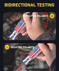 3 To 65V Backlit Digital LCD Circuit Tester Test Light With 140 Inch Extended Wire For Cars And Trucks showing polarity