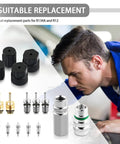 Seventeen Piece Car Air Conditioning Valve Core Tool Kit Portable Set With Cores, Ports, And Caps For R134A And R12 Systems