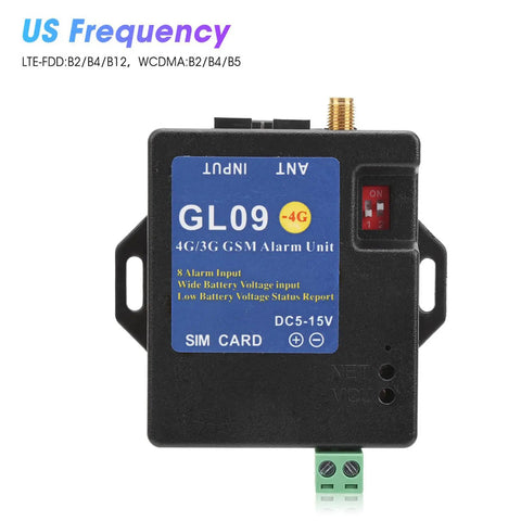 Straightforward Plug In Setup For Eight Channel Alert Module Delivering Rock Solid 4G And 3G Reach With Handy Smartphone Controls. Image of GL09 4G GSM alarm unit with 8 alarm inputs.