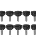 Heavy Duty Knurled Clamping Knobs 10 Pack Thumb Screws M6 X 16mm With Matte Black Plastic Heads 304 Stainless Steel Studs