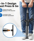 Heavy Duty High Pressure Toilet Plunger Wipes Out Bathroom Blockages Straight Up Effortlessly Supported By An Airtight Rubber Bulb And Easy Adjust Dial To Rocket Past Stubborn Clogs Without Any Sweat Or Fuss, 3-in-1 design in use.