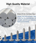 Close-up of 50 Pack of M2 x 8mm Phillips Pan Head Self Tapping Screws With Integrated Washer Heavy Duty Kit Killer Grip placed on stainless steel background.