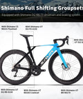 SLR8 Ultegra Full Carbon Road Bike With Shimano 105 R8170 24 Speed Set Ultra Lightweight T1000 Frame And Wheelset Bora WTO 60 Blue