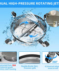 16.5 Inch Pressure Washer Surface Cleaner With 304 Stainless Steel Housing Dual Handles 4500 PSI Driveway Attachment features