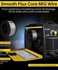Smooth Flux Core welding wire and Dope Beginner Friendly MIG Welder 135E Flux Core 110V Inverter with Inner Wire Feeder