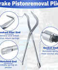 Heavy Duty Brake Spring Pliers For Drum Brakes Made From Heat Treated Carbon Steel Cuts Through Stubborn Hardware Easily, showcasing dual ends for easy use.