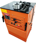Heavy Duty Electric Rebar Bender And Automatic Steel Bar Cutter Machine Boasts A Tough Iron Build 110 Volt 3 Kilowatt Motor view showing controls and construction design.