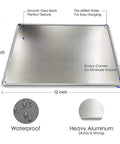 Back view of 8x12 inch tin sign showing pre-drilled holes, smooth texture, and radius corners for "Funny Metal Garage Sign For Men Tin Sign Man Cave Decor Reads If I Say I Will Fix It There's No Need To Remind Me Every Six Months 8 By 12 Inch Wall Art For Shop Garage And Workshop."