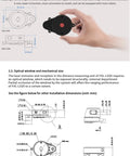 Person holding LD20 LiDAR Kit with 8 meters range and 360 degree scan, USB-TTL adapter included, shown with dimensions
