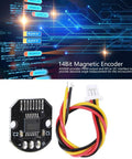 AS5048A Magnetic Encoder 14 Bit High Precision Position Sensor With PWM SPI Interface For Brushless Motor And Motion Control System Dead On Accuracy 360 Degree Non Contact Magnetic Readout, black PCB with wired connector