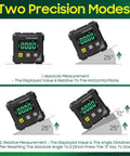 Top Notch 4x90 Degree Digital Angle Finder Protractor With Large Display And 4 Side Magnetic Gauge Cube Inclinometer For Woodworking Table Saw Miter Protractor High Accuracy Angle Measuring Tool, black digital inclinometer showing 25°