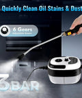 Powerful 2500W Handheld Steam Cleaner With 6 Speed High Pressure Steam Cleaning showcasing adjustable 3 bar steam nozzle