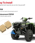Semi Metallic Pro Front Brake Pads For Honda ATV Rancher 420 Foreman 500 520 Rubicon 500 520 TRX250X TRX250EX with green ATV
