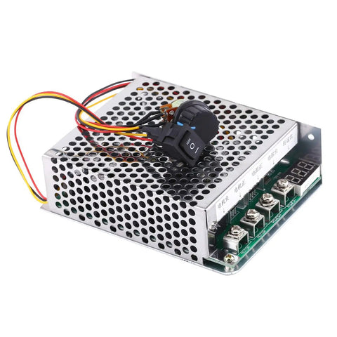 DC Motor Speed Controller With Digital Display, Reversible Drive, 10V-55V, 60A Heavy-Duty Unit showcasing digital components