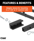 Heavy Duty Cargo Basket Hitch Carrier For SUV And Truck, 500 Lb Capacity, adapter sleeve for 1-1/4 inch or 2 inch receiver