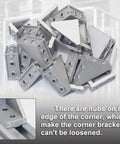 2040 Corner Bracket Kit For Aluminum Extrusion Rails, 20 Corner Brackets with nubs on edge, shown stacked for DIY Builds and Projects