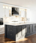 Modern kitchen with brushed nickel cabinet handles and drawer knobs 5 pack zinc alloy furniture pulls on island and cupboards