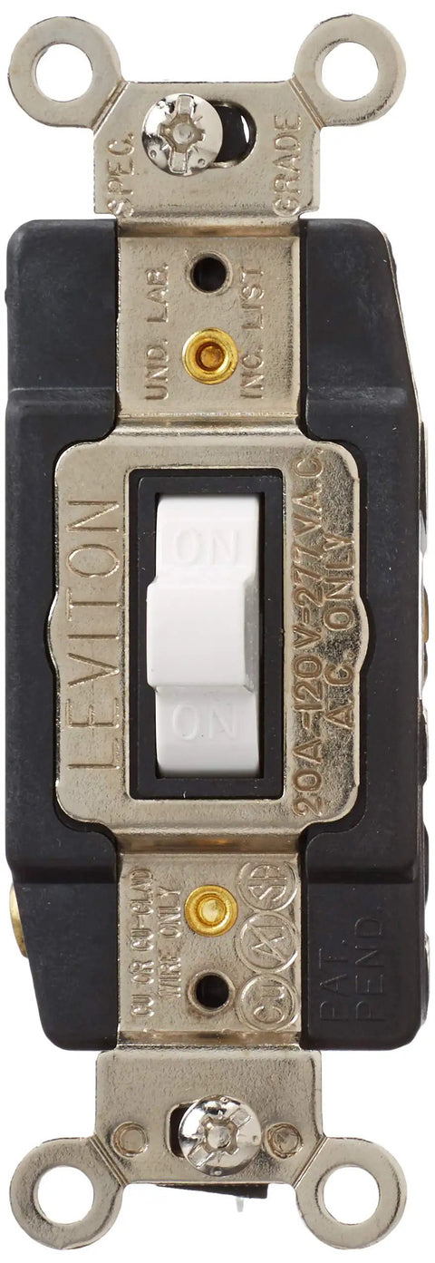 Beefed Up Heavy Duty 20 Amp 120 277 Volt Double Pole Toggle Switch With Center Off Maintained On Off Function Quiet Operation 1286W