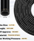 Fifty Feet One Quarter Inch Air Line Kit with Brass Fittings for Truck and SUV Rig Air Bag Suspension, showing coiled PA12 nylon hose details.
