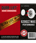 Heavy Duty Nylon Garage Door Rollers With Sealed 6200ZZ Bearings And 2 Inch Wheels in a retail box.