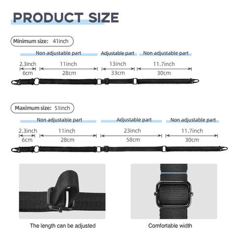 No Nonsense Heavy Duty 550 Paracord Two Point Sling With Snag Free Steel Hooks And Swivels Fully Adjustable For Firearm And Bow Setup Smooth Tactical Matte Black