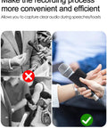 Elastic Handheld Microphone Sleeve For Rode Wireless GO II ME PRO System, Easy Clip On Accessory shown in use on handheld mic