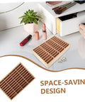 Deck Out Your Desk With This Slick Wooden Jewelry Organizer Multi Grid Ring Holder And Sassy Lipstick Tray Dual Purpose Cell Phone Stand Pretty Home Decor with divided slots on desktop.