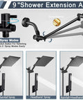 Beast Mode 12 Inch High Pressure Rain Shower Head With 13 Inch Adjustable Extension Arm And 2 In 1 Handheld Setting