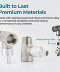 Two Polar Valve T-Type freeze-proof valves, stainless steel, 3/4-in NPT, Amazon brand, shown with exploded parts.