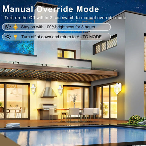 Motion Sensor Outdoor Light With Dusk To Dawn, Wall Mount Lantern, enhancing porch by pool, auto on at night feature