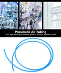 Hella Flexible TPU Pneumatic Hose 5 Meters Long Workhorse Grade High Pressure Kink Free Air Compressor Tubing For Power Tools And Garage Crew Real Deal 16X13 Mm, blue tubing on a white surface.