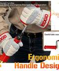 Heavy Duty 6ft Toilet Auger With Dual Bulb Head And Drill Ready Build For Killing Nasty Clogs Dead Quick Telescopic Closet Snake with ergonomic handle and gloves.