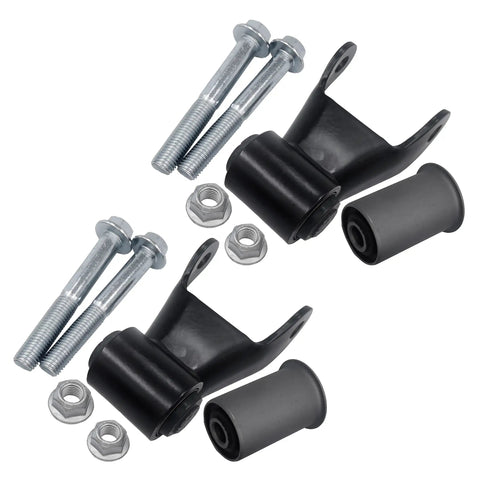 Rear Leaf Spring Shackle Bracket Repair Kit With Bushings And Bolts For Chevy Trucks And SUVs 1988 To 2017 2 Pack items displayed