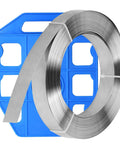Heavy Duty 304 Stainless Steel Strapping Band Coil Three Quarters Of An Inch By Ninety Five Feet Tensioner Strap For Cargo Signs And Electrical Poles And Sea Cargo Strapping Packaged In PVC Box