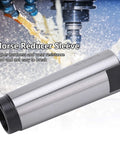 MT4 to MT3 Morse taper reducing sleeve, silver high-speed steel adapter for lathe/milling CNC fixtures (side view)