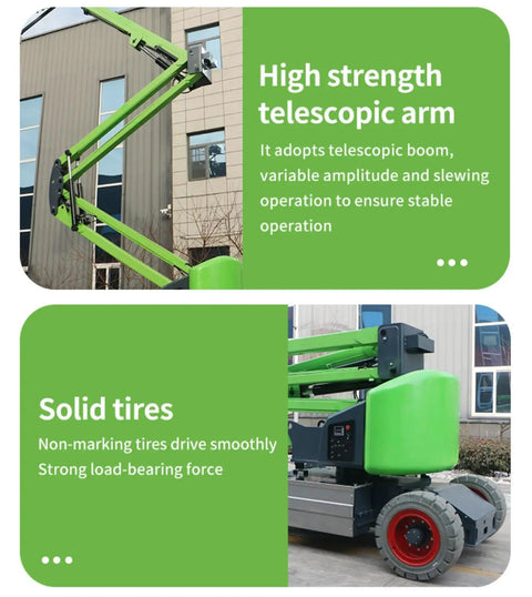 Self Propelled Towable Telescopic Boom Lift Featuring Slick Trailered Chassis And Rock Solid Aerial Reach Built Tough For Everyday Job Site Grind Heavy Duty Mobile Aerial Work Platform with high strength telescopic arm.