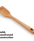 Wooden Corner Spoon And Scraper For Nonstick Cookware Beechwood With Natural Oil Finish And A Big Comfy Handle Hand Wash Only