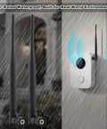 Wideband TNC Male SDR Antenna 890 To 1800MHz Omnidirectional Foldable 3dBi shown in outdoor rain test setup